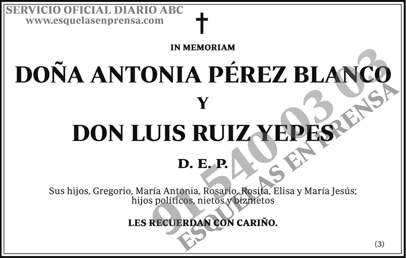 Antonia Pérez Blanco y Luis Ruiz Yepes